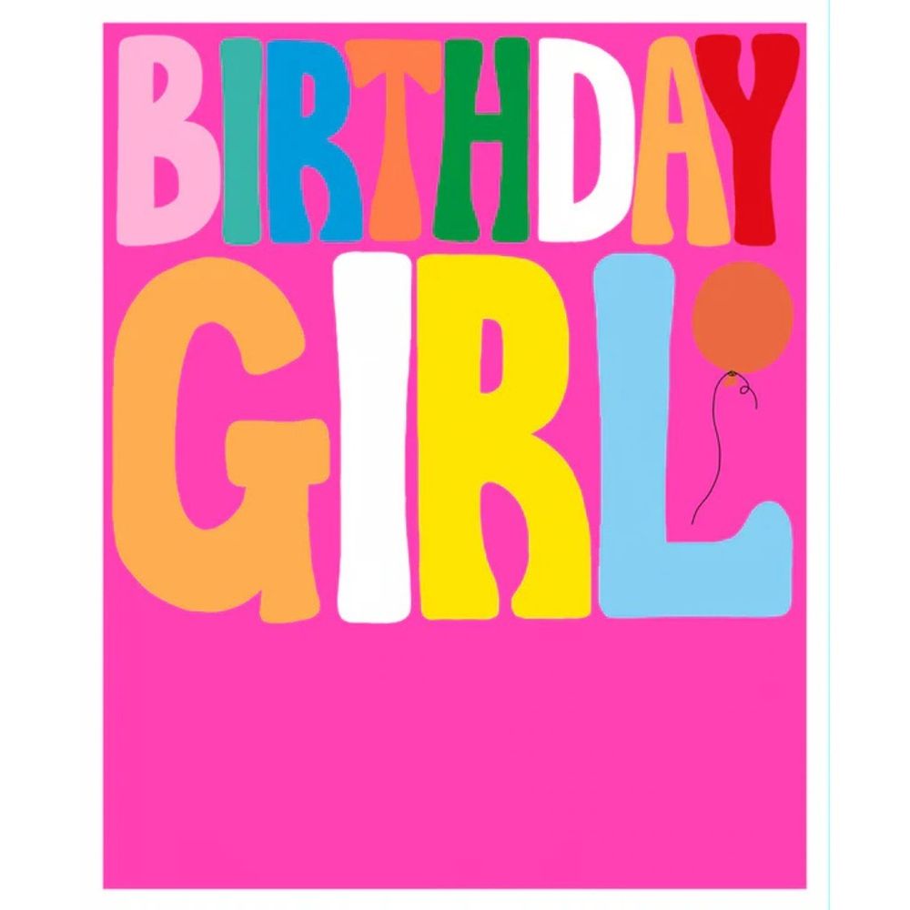 PaperSalad - Birthday Girl Blank Greeting Card - Multicolor