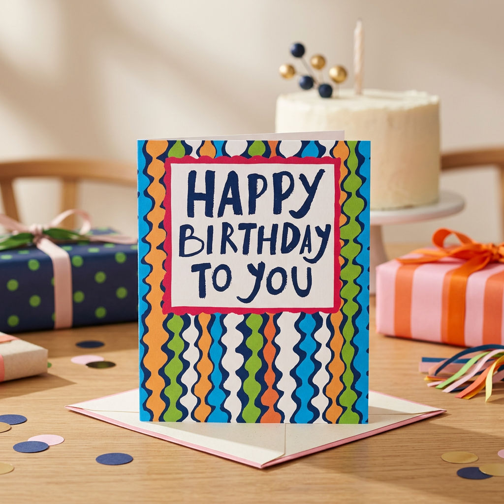 Birthday Card Happy Birthday to You Design | Colourful Happy Birthday Greeting Card
