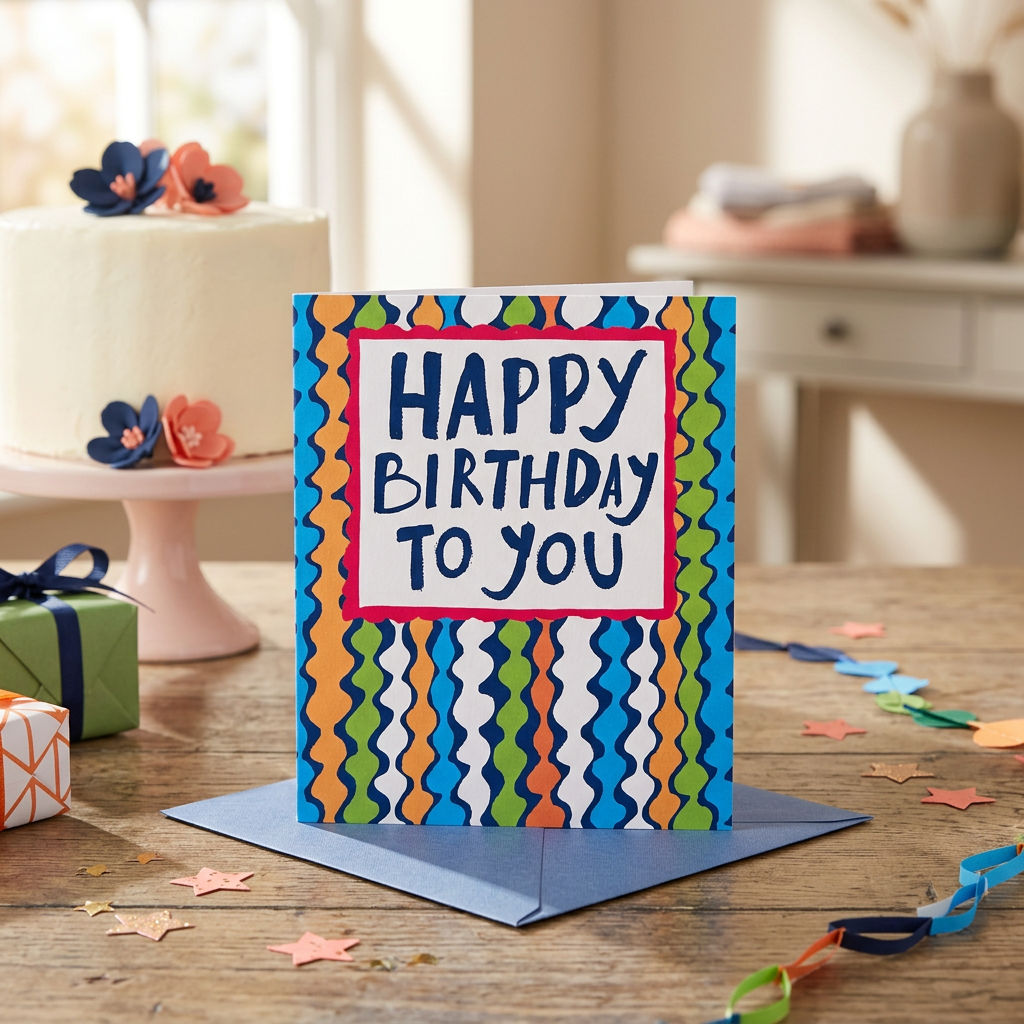 Birthday Card Happy Birthday to You Design | Colourful Happy Birthday Greeting Card