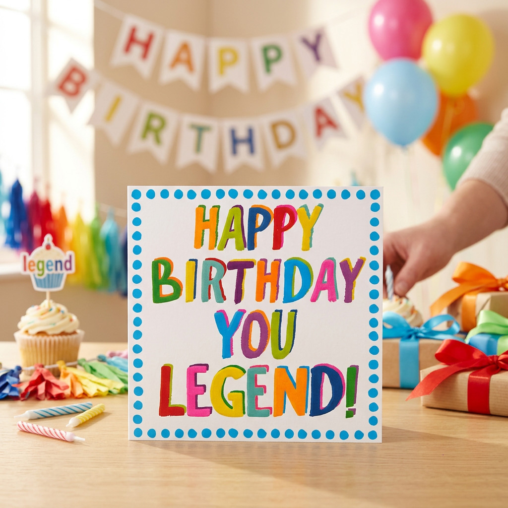 PaperSalad - Happy Birthday Blank Greeting Card - You Legend