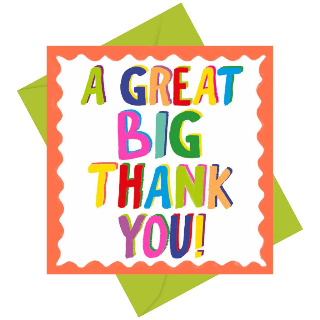 Thank You Card Big Thank You Design | Appreciation Greeting Card for Friends and Family