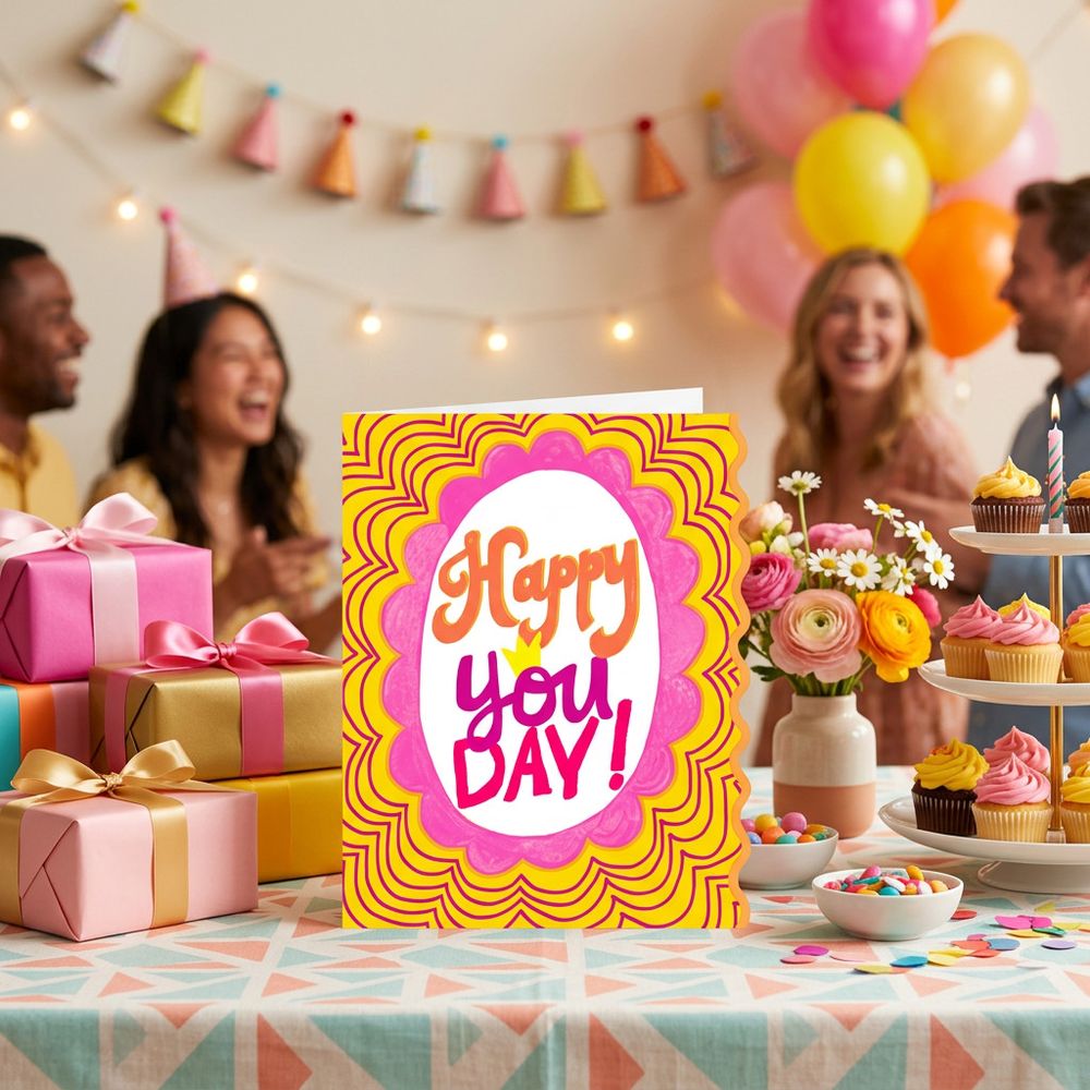 PaperSalad - Happy Birthday Blank Greeting Card - Happy You Day