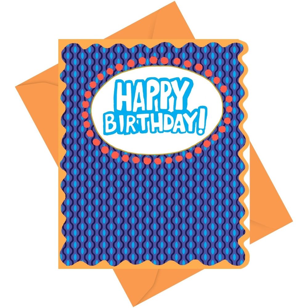 PaperSalad - Happy Birthday Blank Greeting Card - Blue