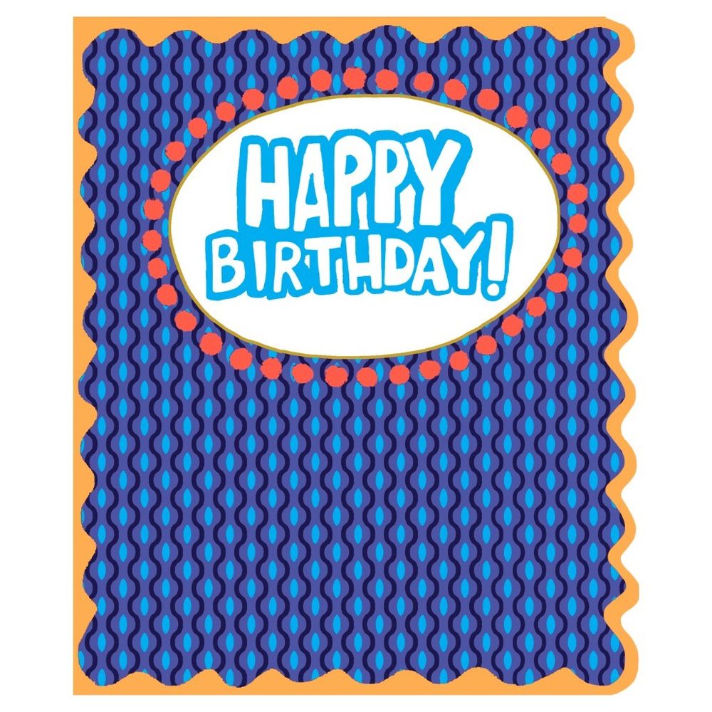 PaperSalad - Happy Birthday Blank Greeting Card - Blue