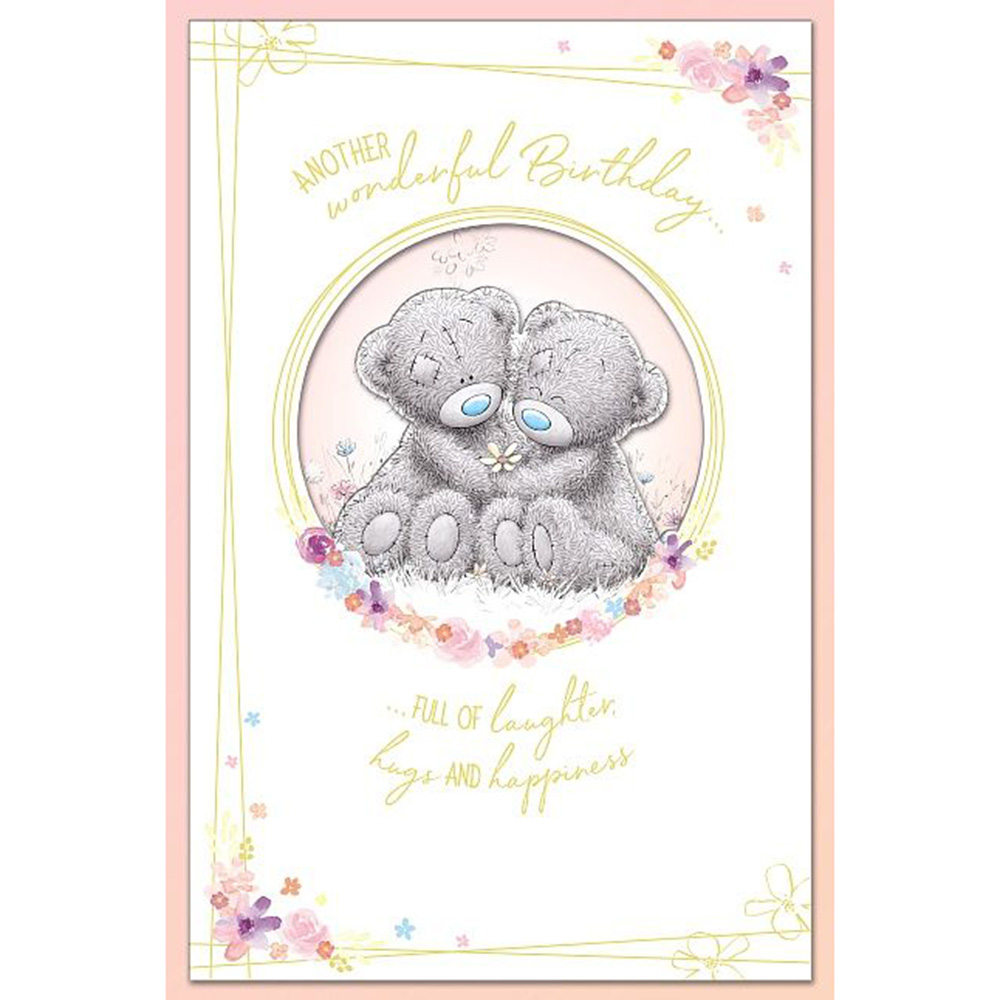 Carte Blanche - Happy Birthday Bears With Flower Greeting Card - White