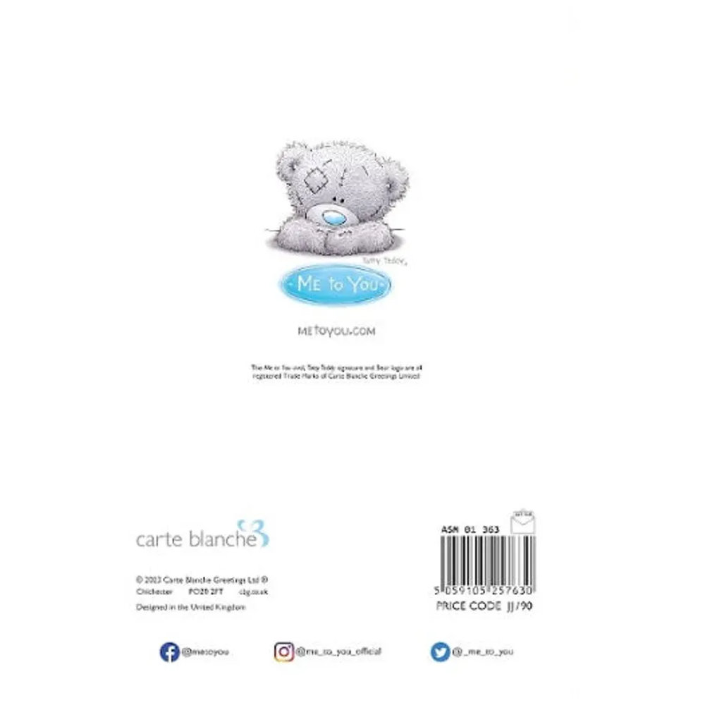 Carte Blanche - Happy Birthday Bears With Flower Greeting Card - White