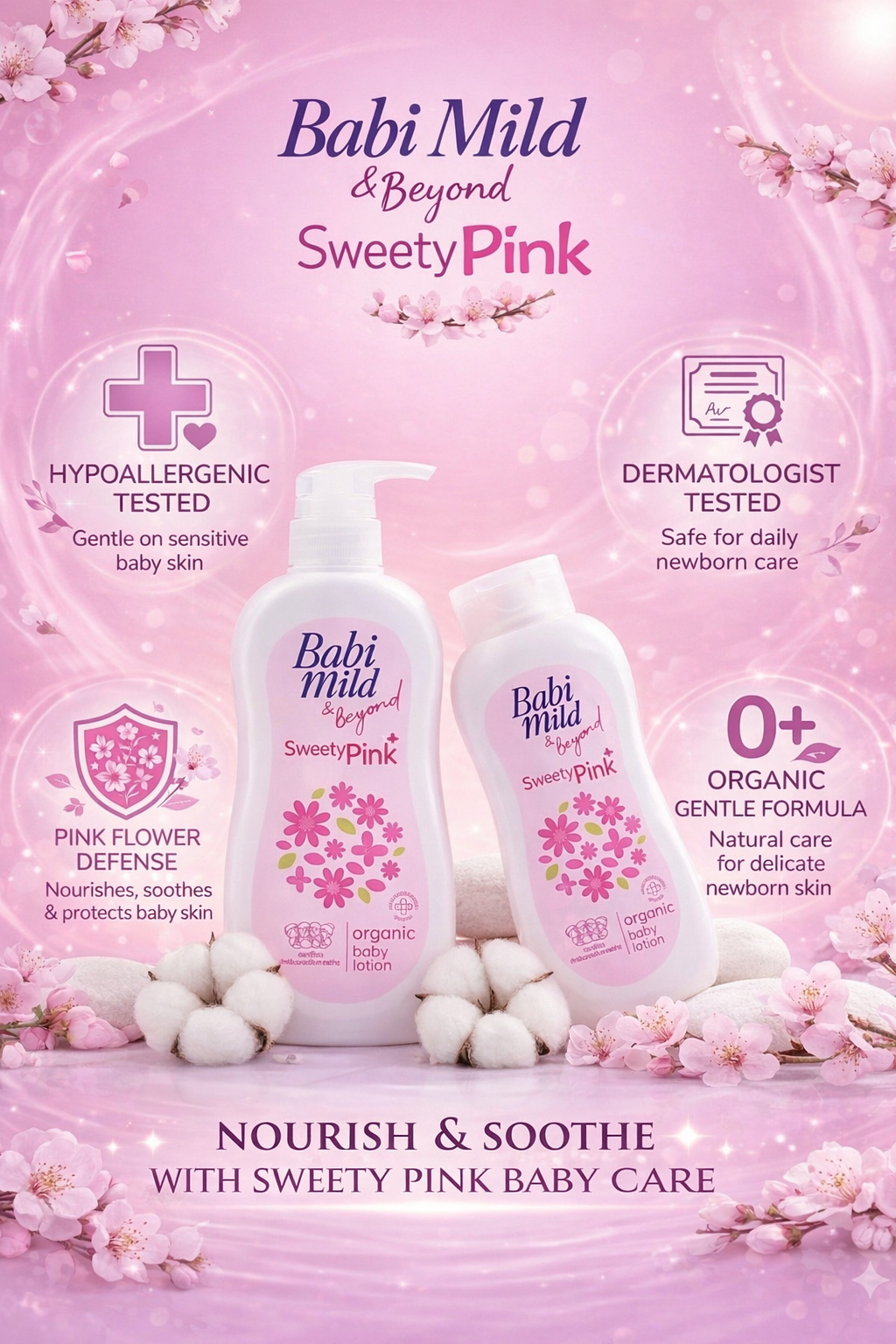 Babi Mild - Beyond Organic Baby Lotion - Sweety Pink
