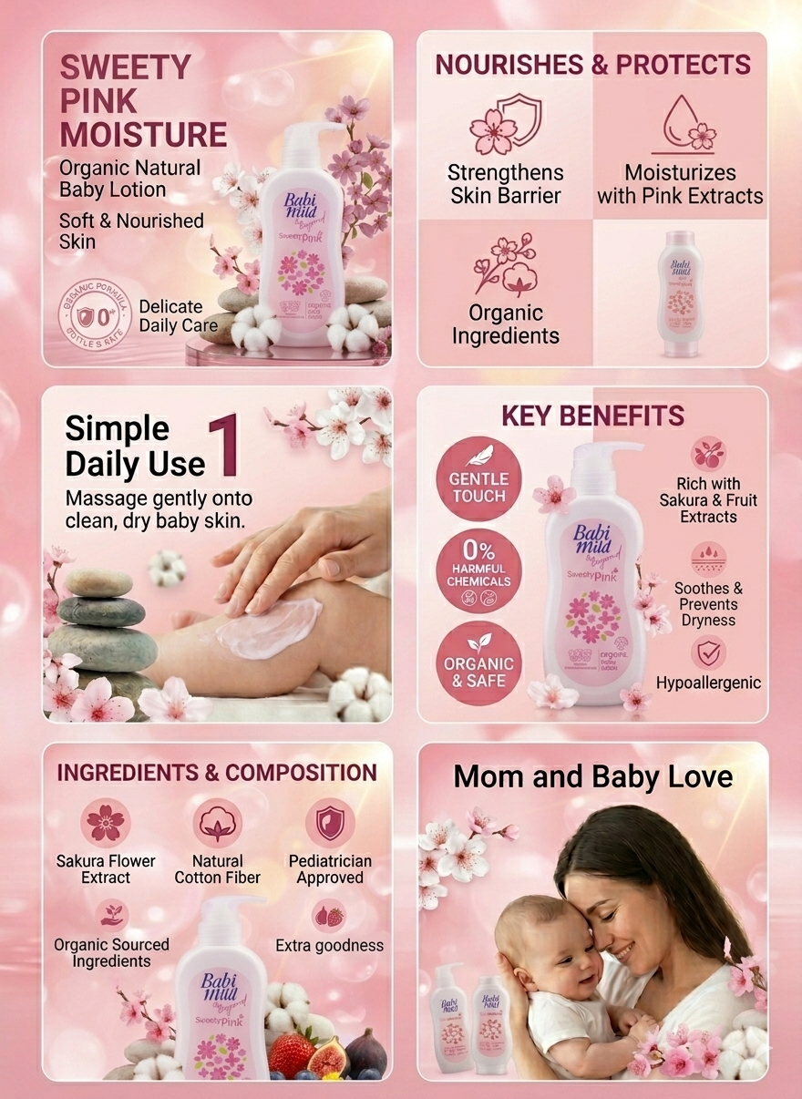 Babi Mild - Beyond Organic Baby Lotion - Sweety Pink