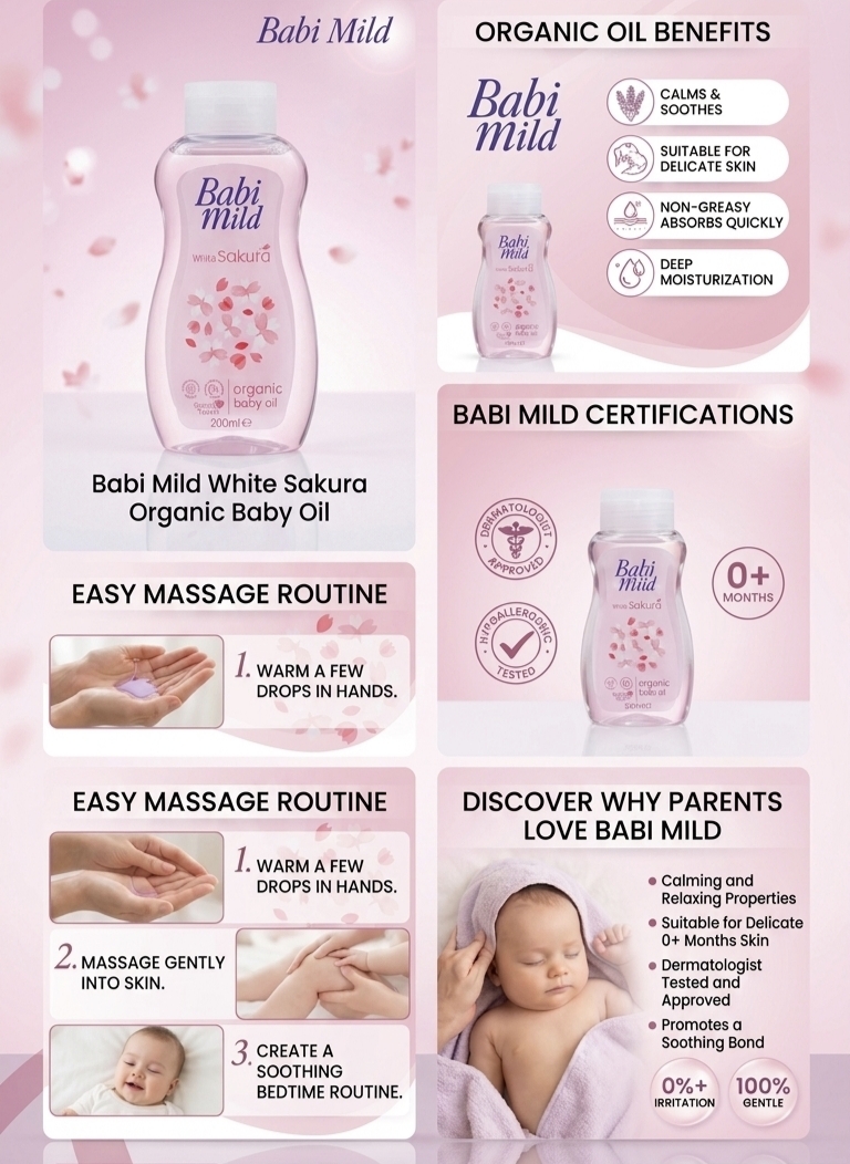 Babi Mild - White Sakura Organic Baby Oil