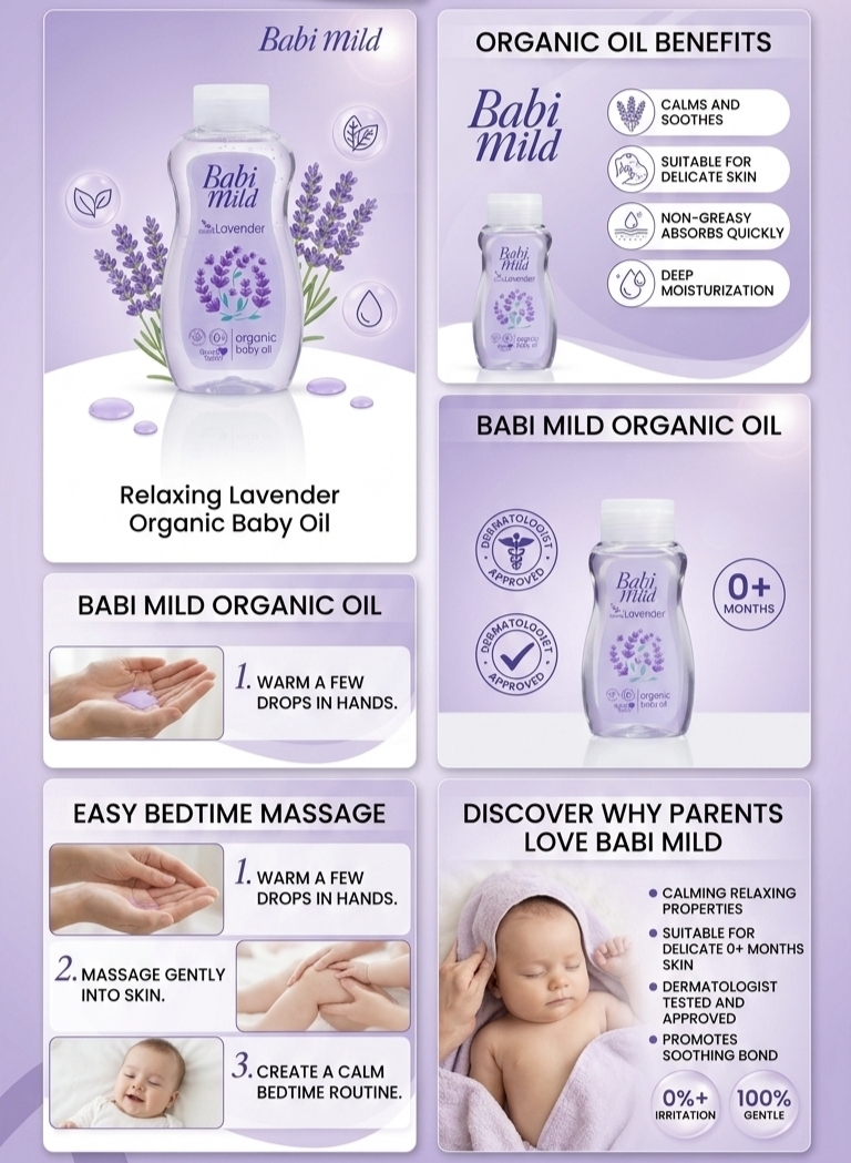 Babi Mild - Relaxing Lavender Organic Baby Oil