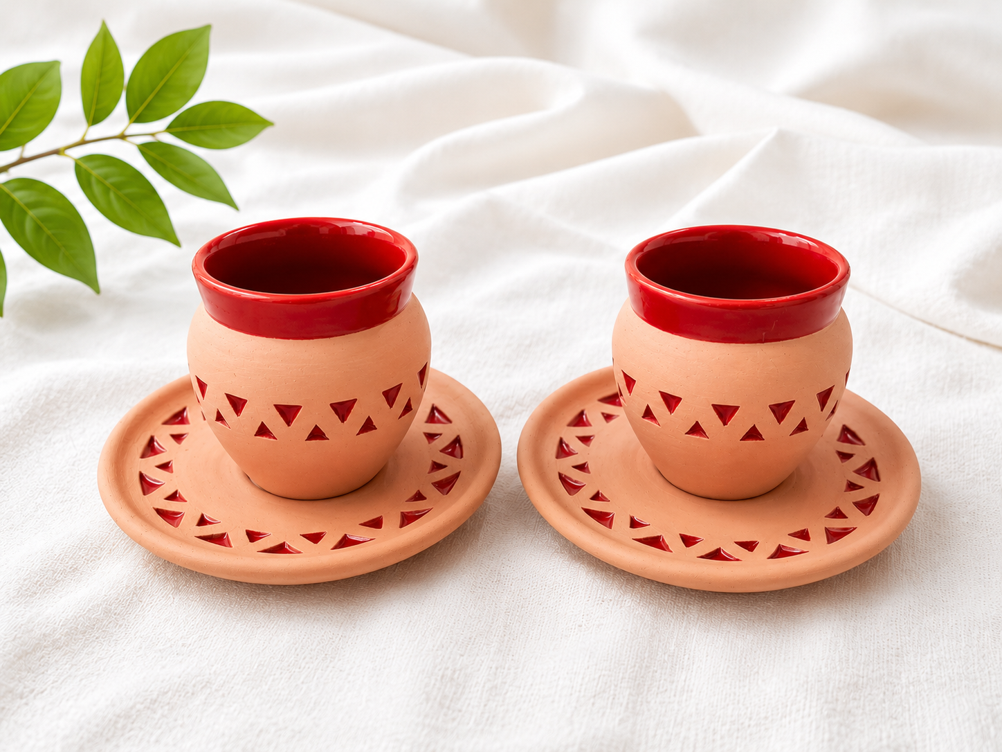 Espreso pottery red cup set