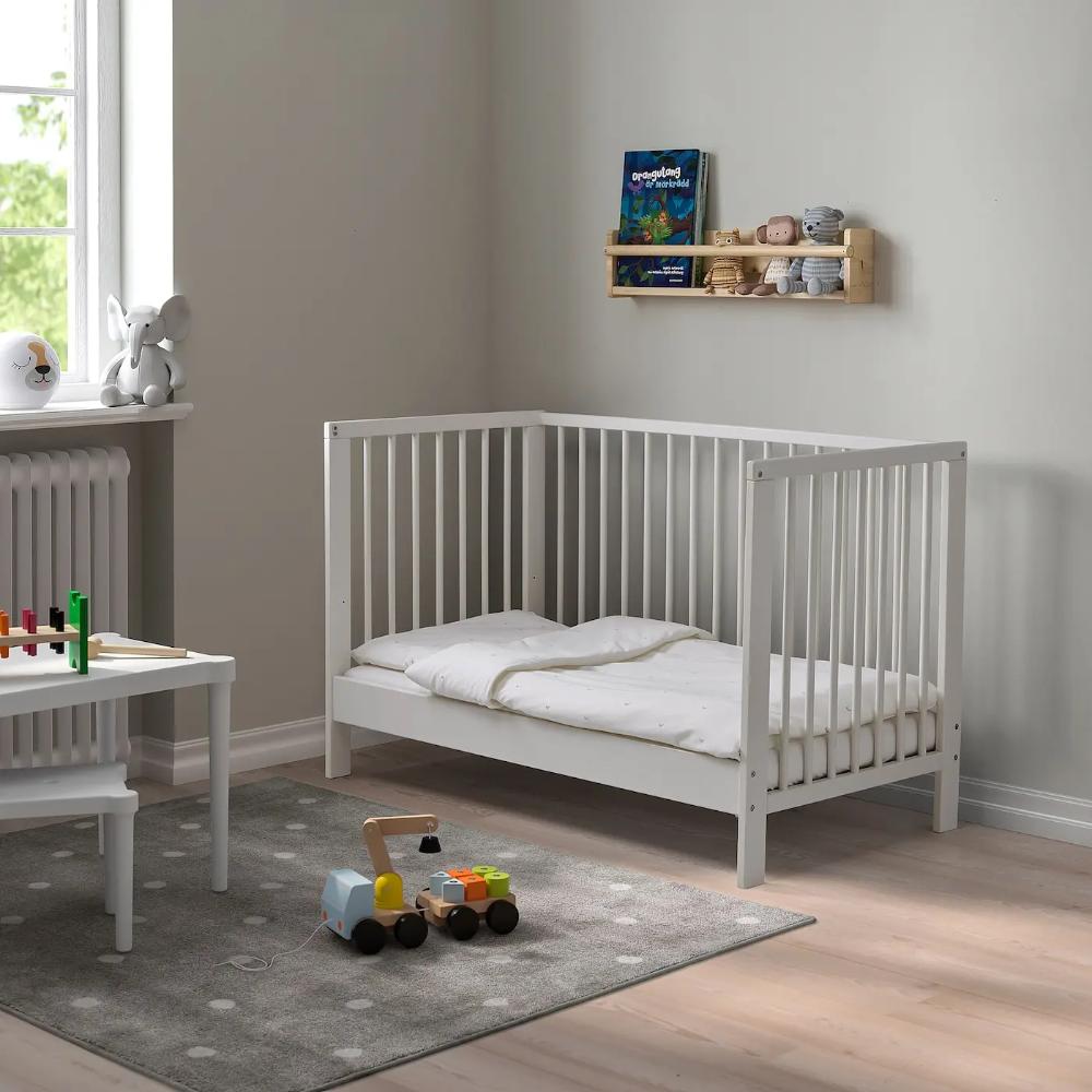 Bumble & Bird - 3-in-1 Classic Wooden Cot & Toddler Bed – White