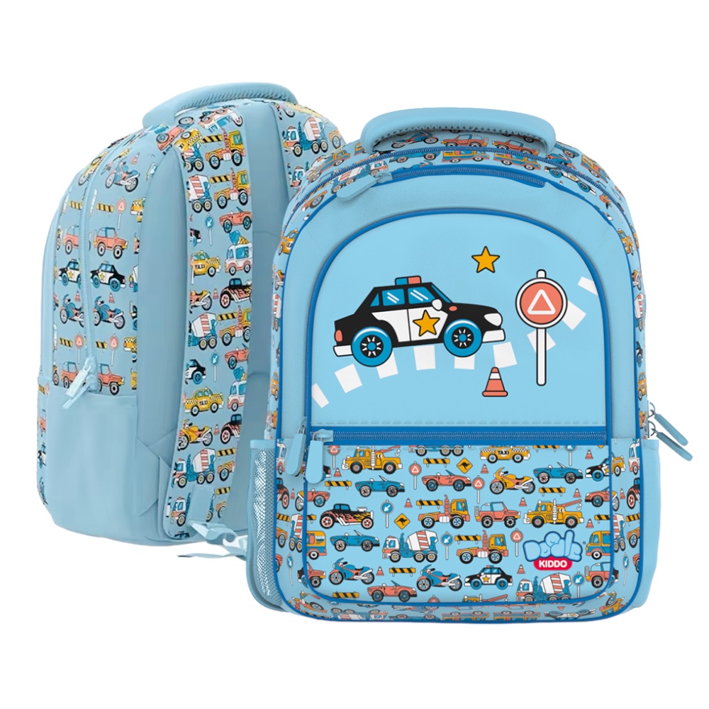 Doodle Kiddo - Cars And Trucks School Backpack - 15-Inch/38.5cm