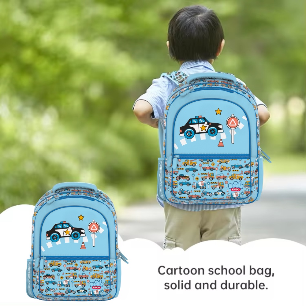 Doodle Kiddo - Cars And Trucks School Backpack - 15-Inch/38.5cm