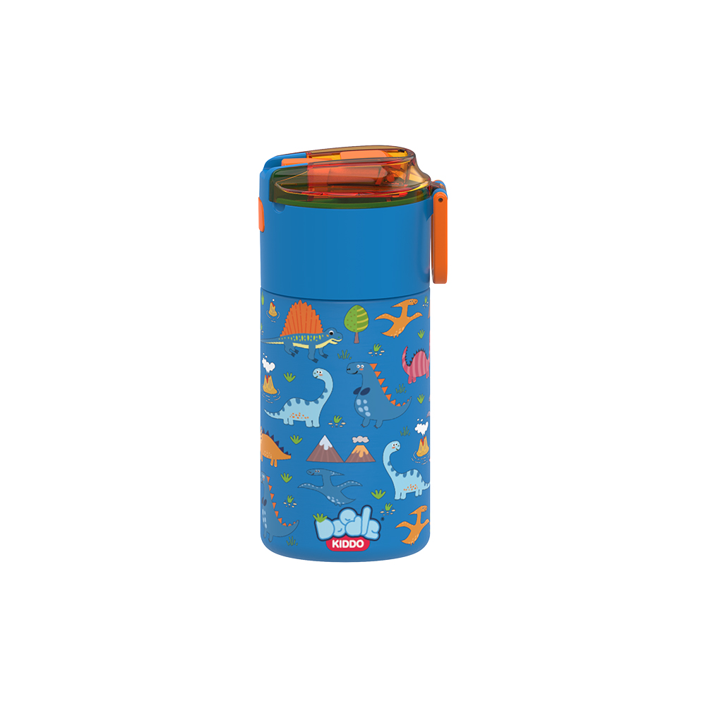 Doodle Kiddo - Dinosaur Themed Stainless Steel Water Bottle - 450ml