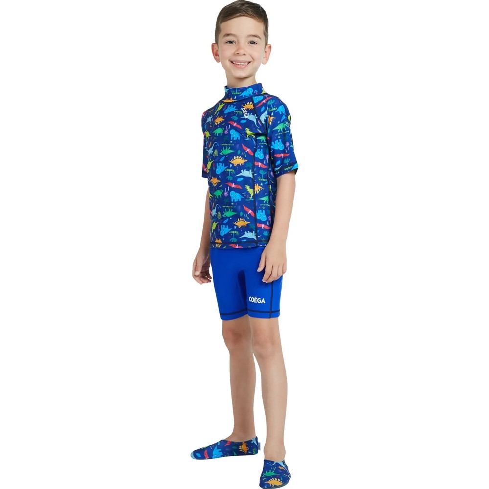 Coega Sunwear Boy's Swimsuit - Blue Playing Dinos - 2 Pcs