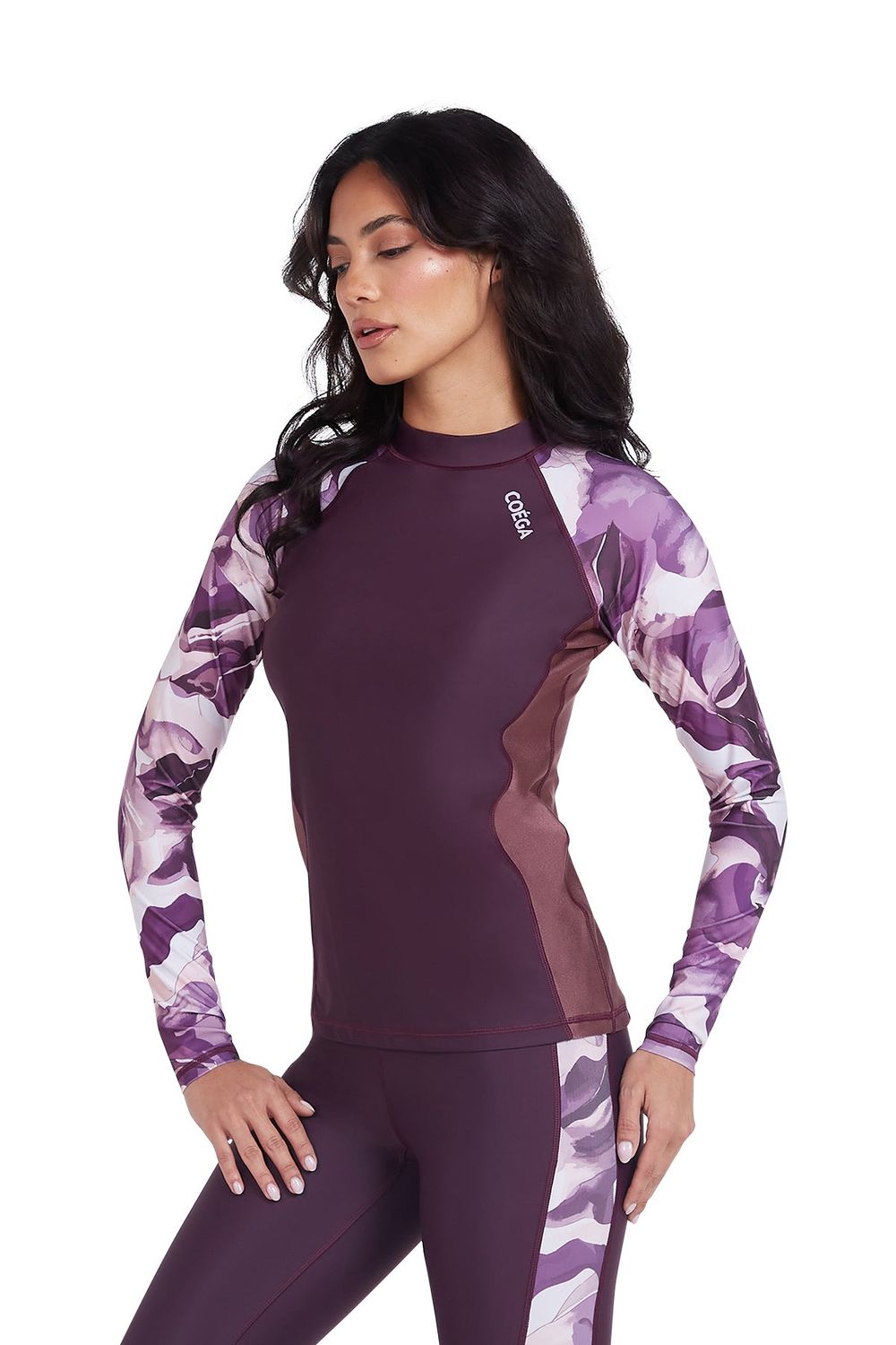 Coega Sunwear - Women's Long Sleeves Rashguard - Dusky Purple Textures
