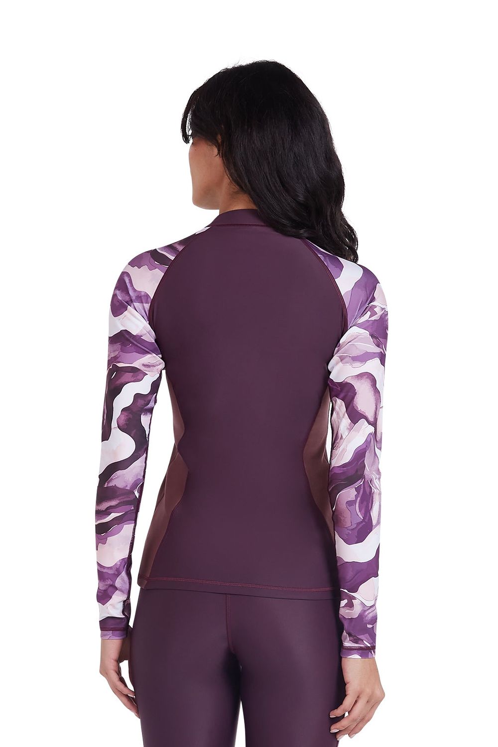 Coega Sunwear - Women's Long Sleeves Rashguard - Dusky Purple Textures