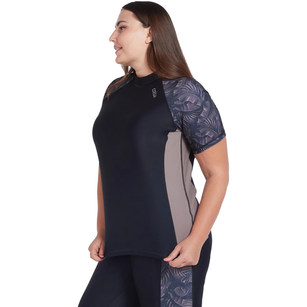 Coega Sunwear - Women's Rashguard - Nero Silver Tropical