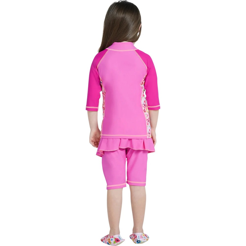 Coega Sunwear Girl's Swimsuit - Pink Rosey Flowers - 2 Pcs