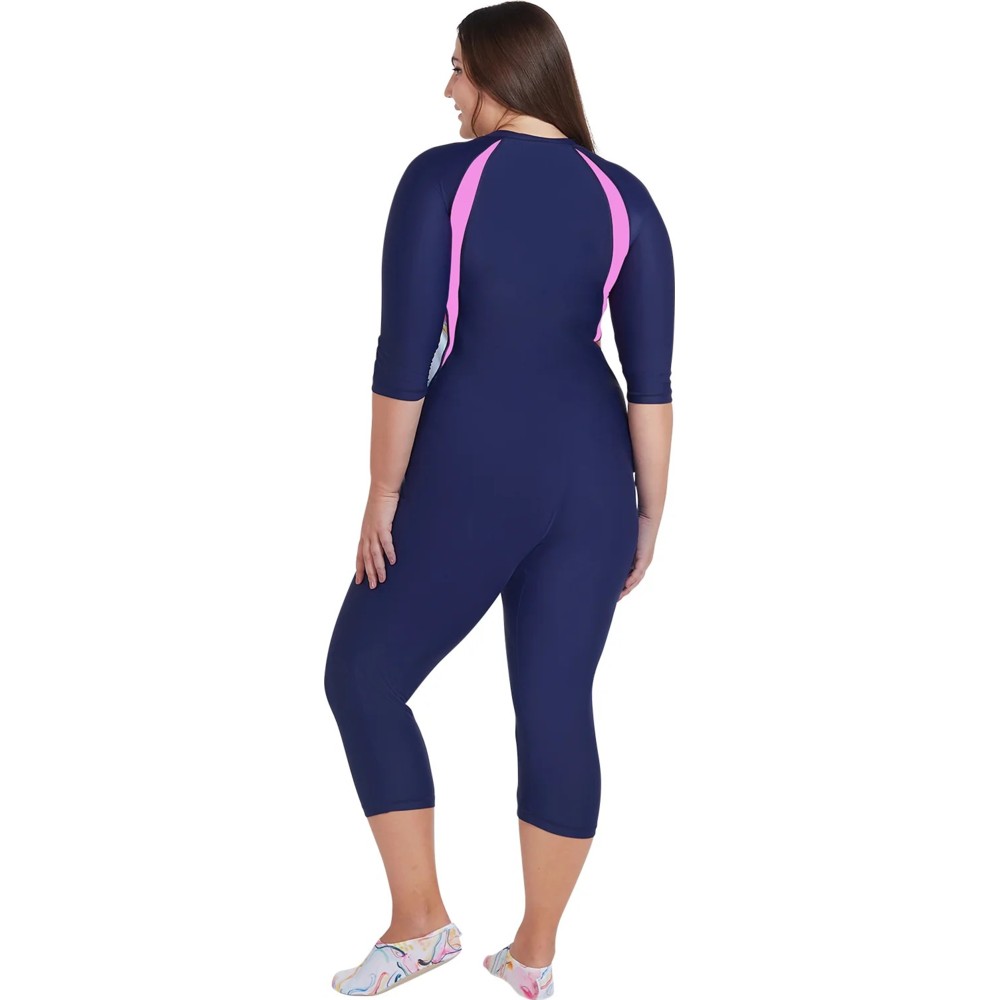 Coega Sunwear - Women's 3/4th Slim-Kini - Blue Pink Marble