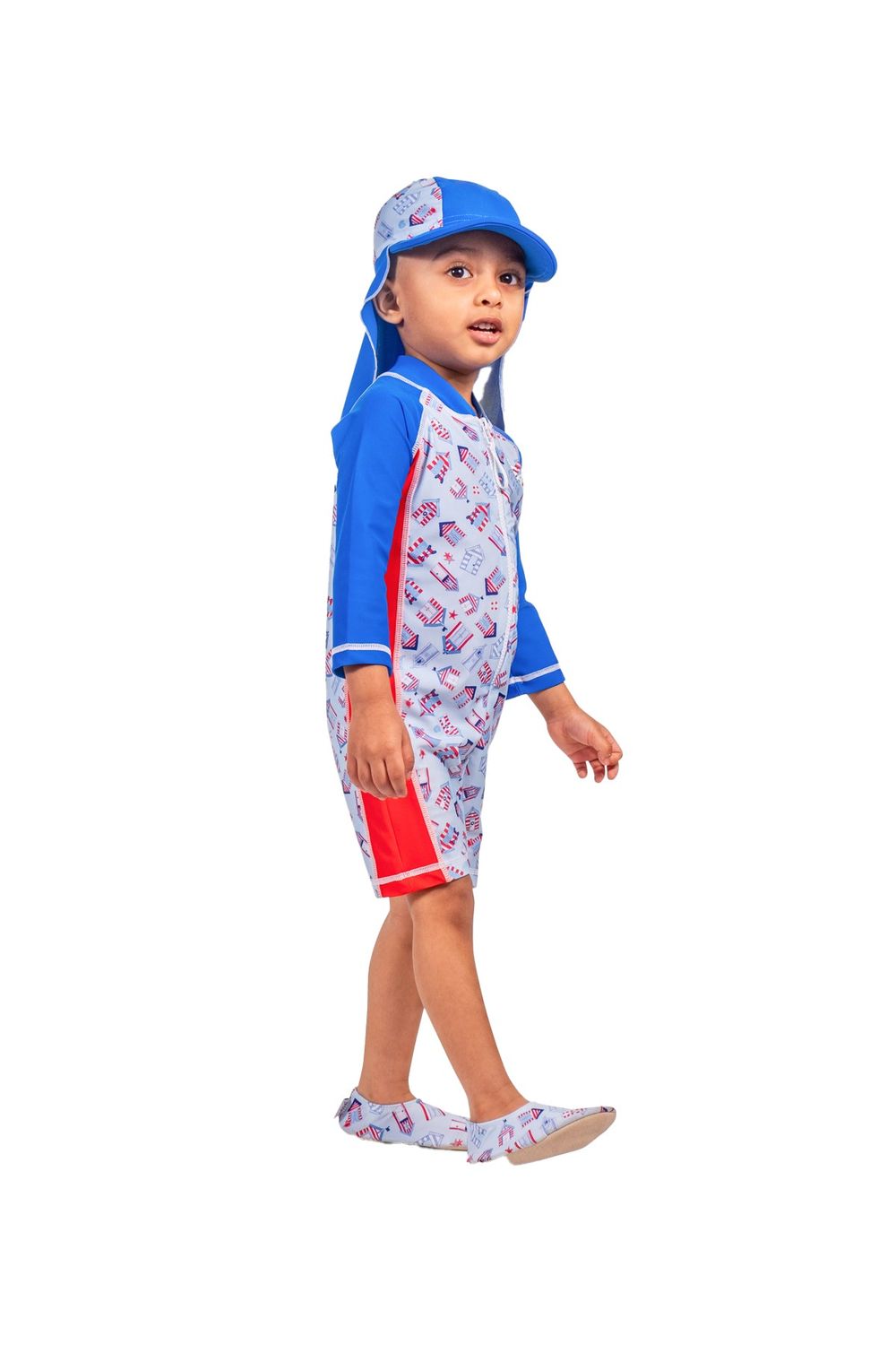 Coega Sunwear Boy's Pool Shoes - Blue Beach Huts