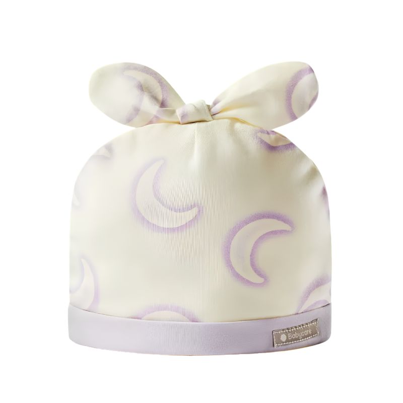 Babycare - Moon Print Newborn Baby Soft Cap - 36 cm