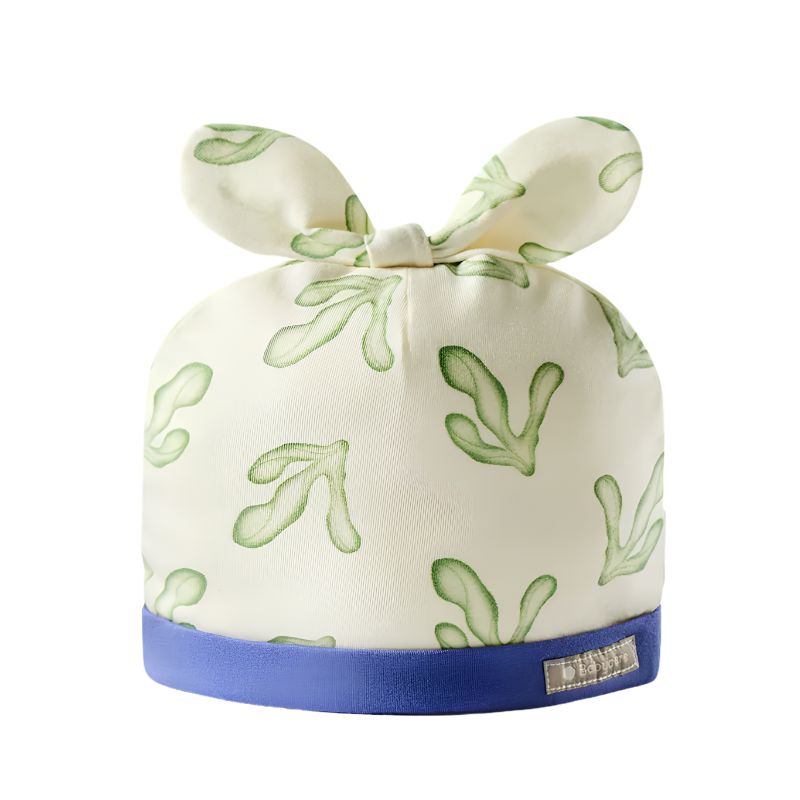 Babycare - Leaf Print Newborn Baby Soft Cap - 36 cm