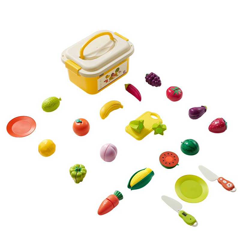 Babycare - Vegetable And Fruit  Slice Toys Playset - 16 Pcs