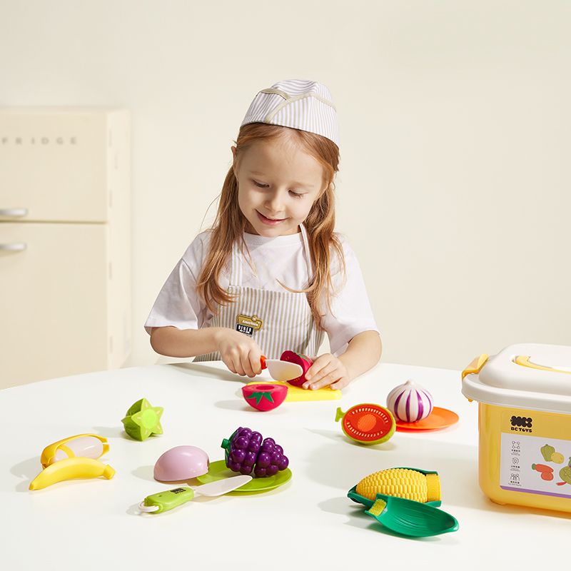 Babycare - Vegetable And Fruit  Slice Toys Playset - 16 Pcs