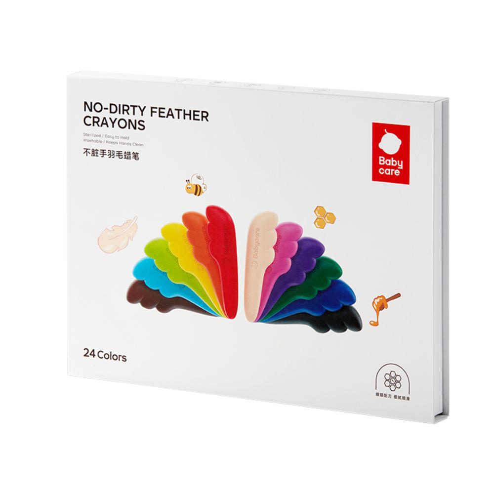 Babycare - No Dirty Feather Crayons - 24 Pcs - Multicolor