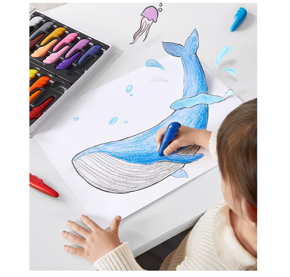 Babycare - No Dirty Feather Crayons - 24 Pcs - Multicolor