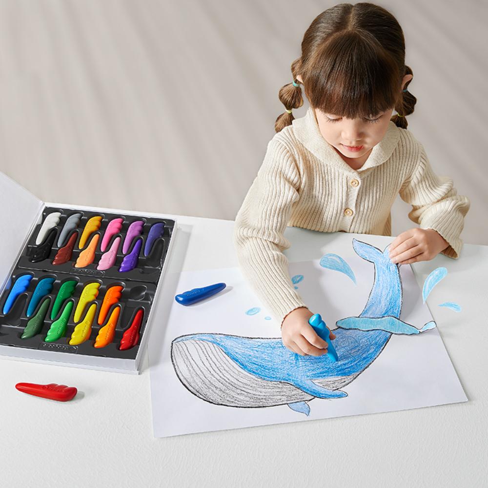 Babycare - No Dirty Feather Crayons - 24 Pcs - Multicolor
