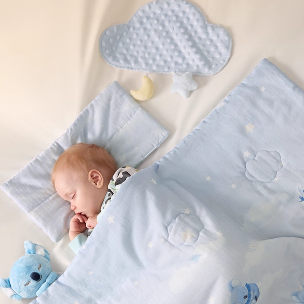 Babycare - Baby Pillow, Blanket, Comforter & Plush Toy Set - Panda - 4 Pcs