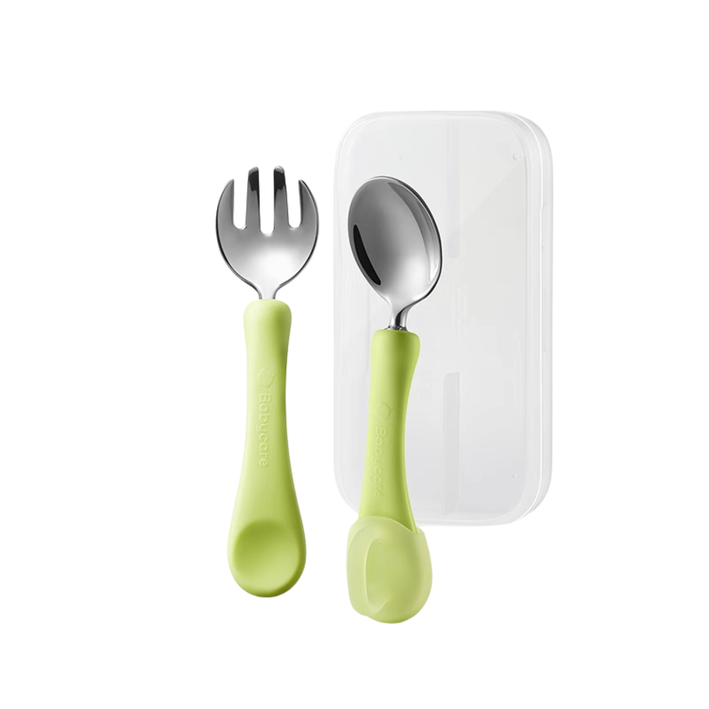 Babycare Baby Self Feeding Training Spoon And Fork Set