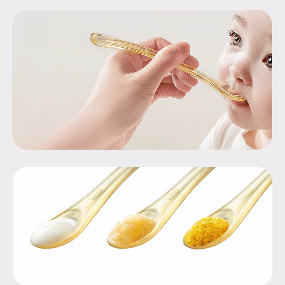 Babycare PPSU Baby Puree Spoon With Storage Box - Orange