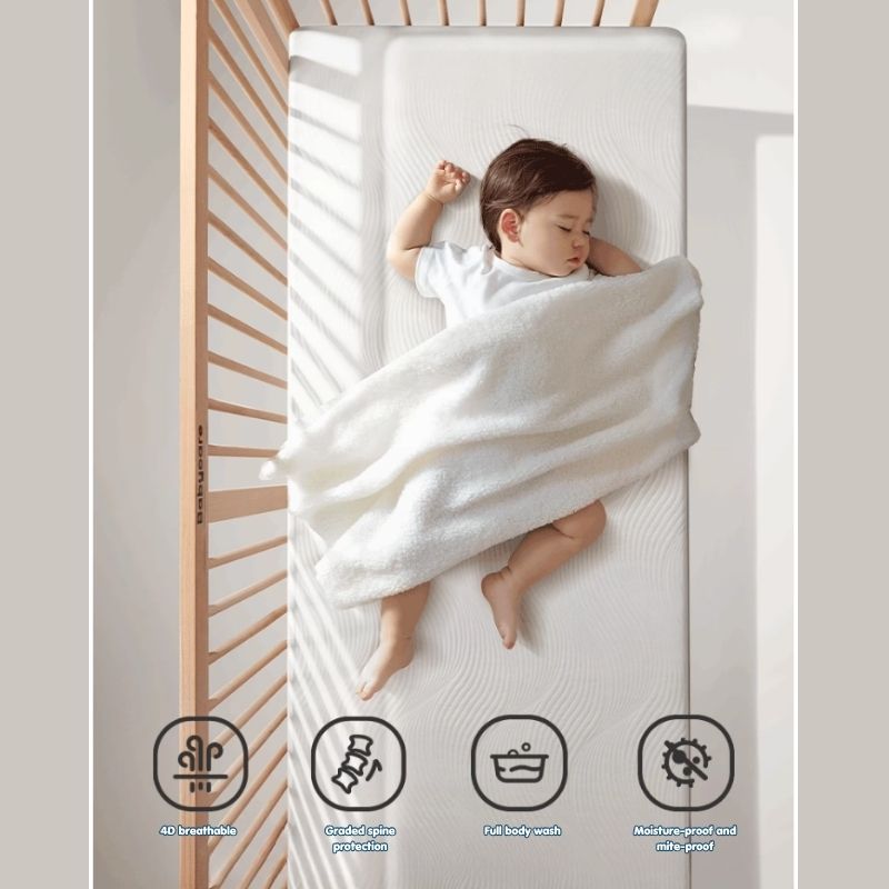 Babycare - 4D Breathable Air Fiber Baby Mattress - White