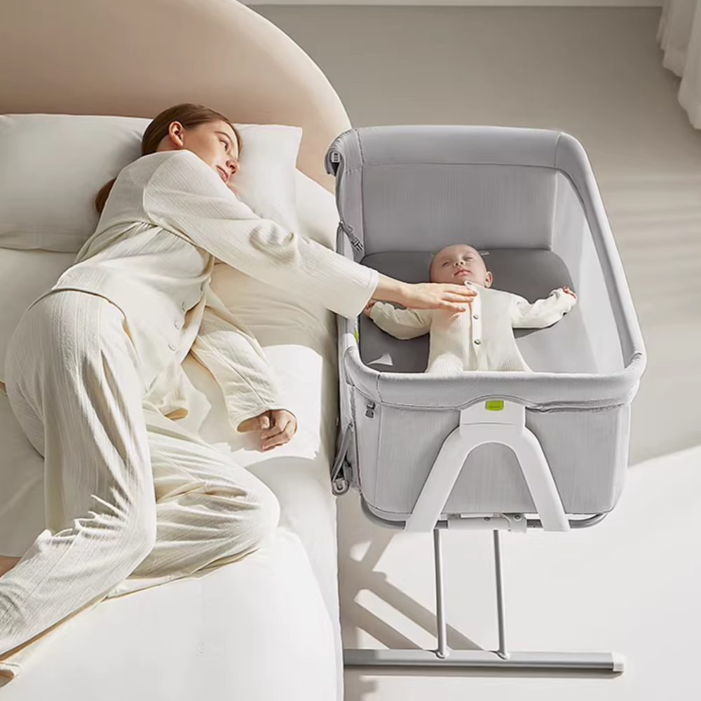 Babycare Portable Multi Functional Baby Crib Grey