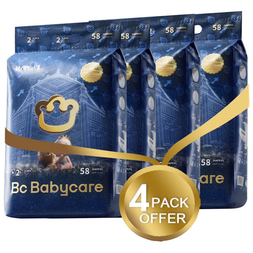 Babycare - Royal Baby Diapers Size 2 4-8Kg - Super Mega Pack of 4 - 232pcs