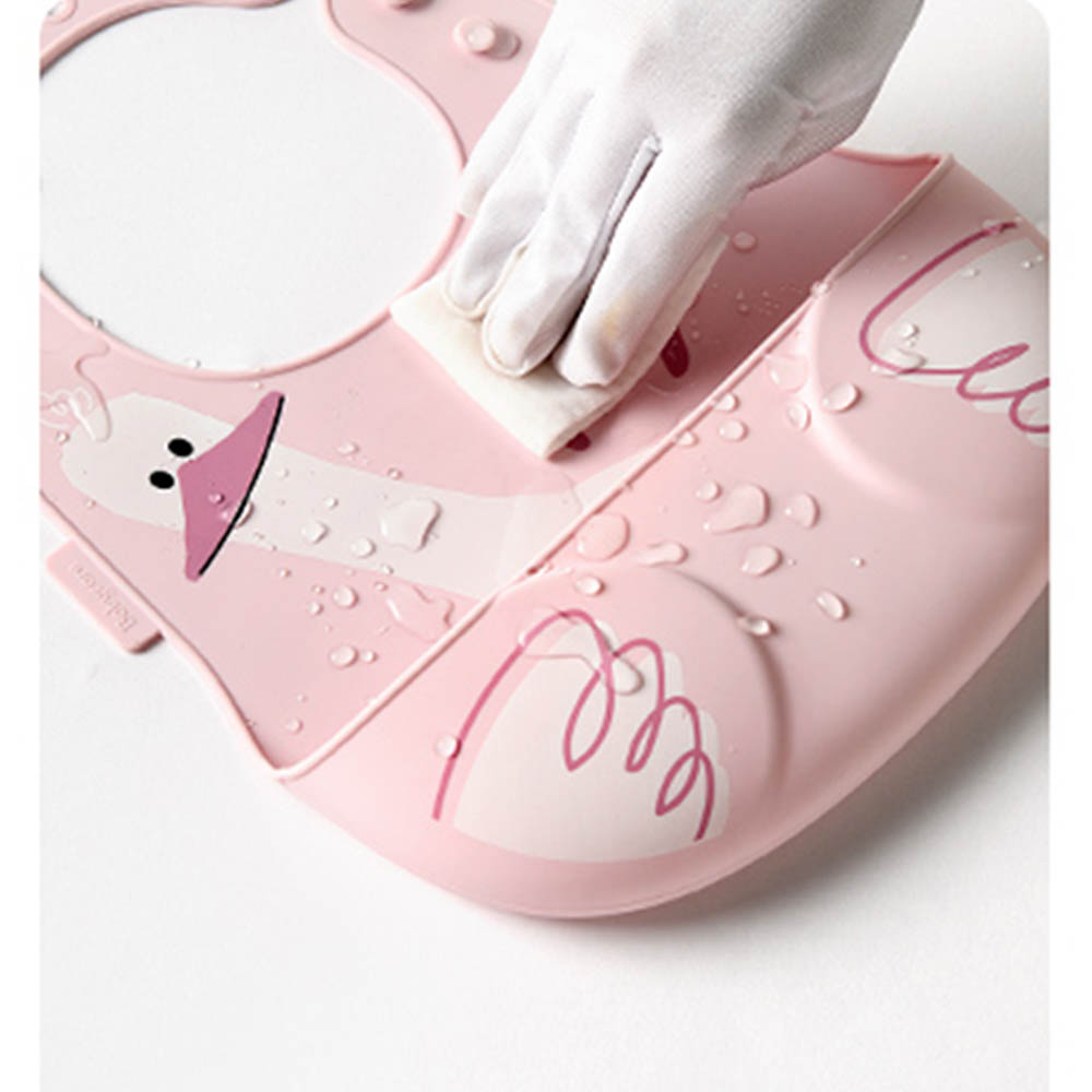 Babycare - Baby Silicone Bib - Weir Powder Pink