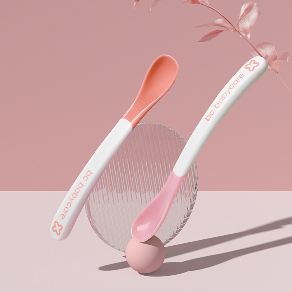 Babycare Hot Safe Spoons - Oranges/Pink - 2 Pcs