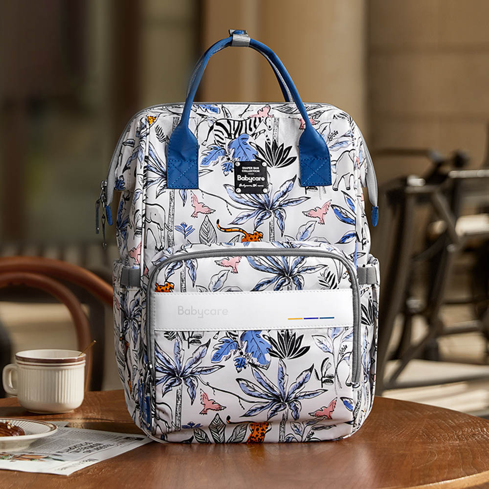 Babycare - Mokado Cheetah Diaper Bag - Blue - Large