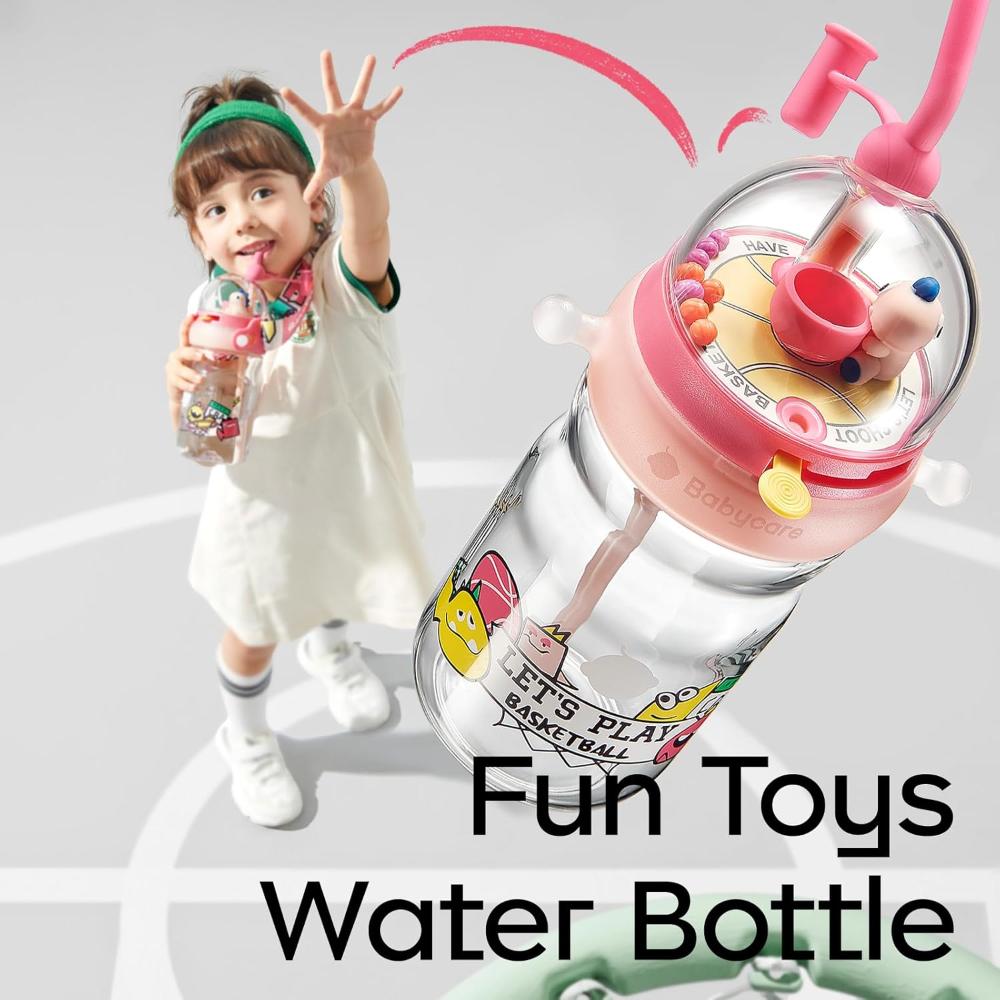 Babycare - T - Rex Shooting Game Water Bottle - Pink - 500ml