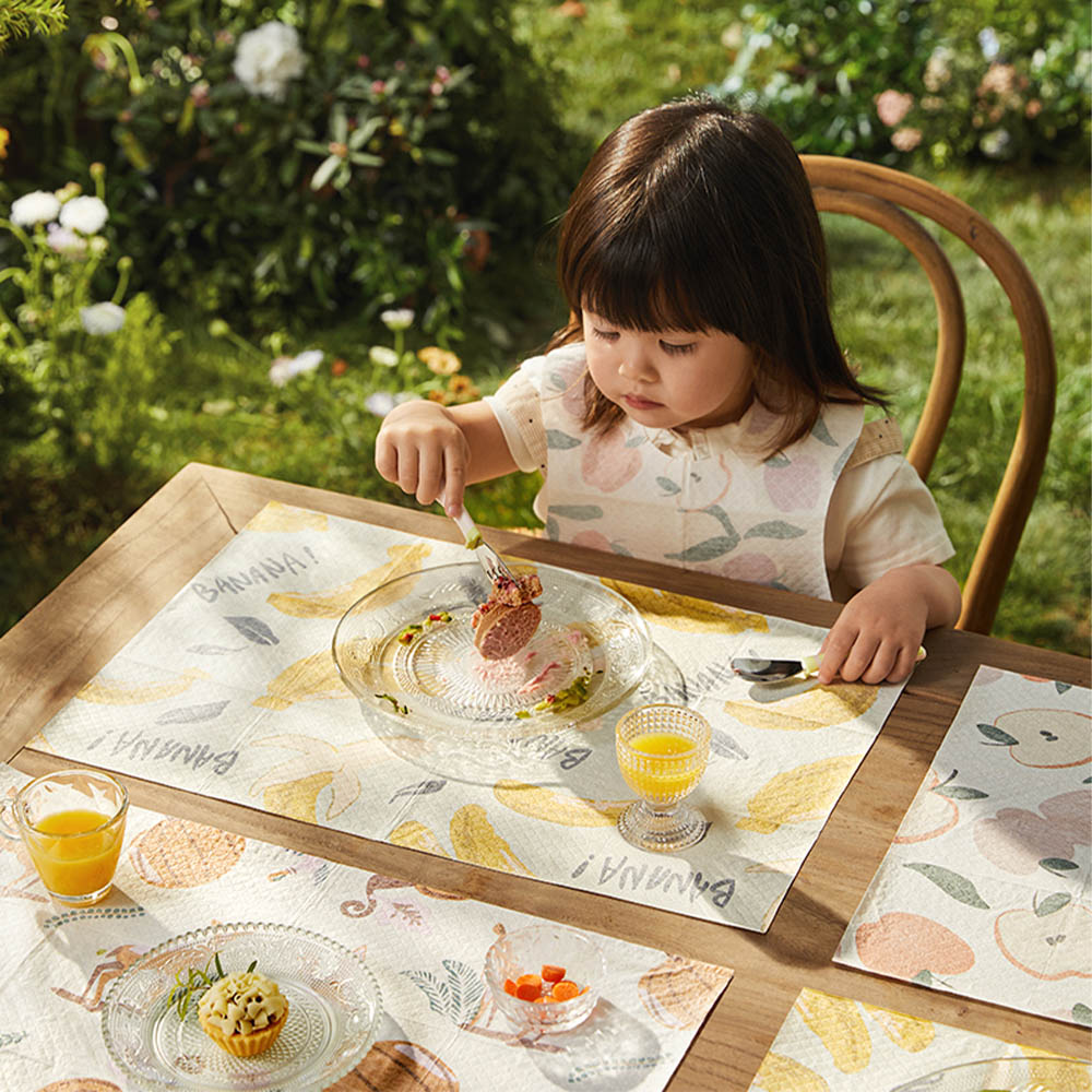 Babycare - Disposable Table Mat 5 Pcs - Dino Oranges