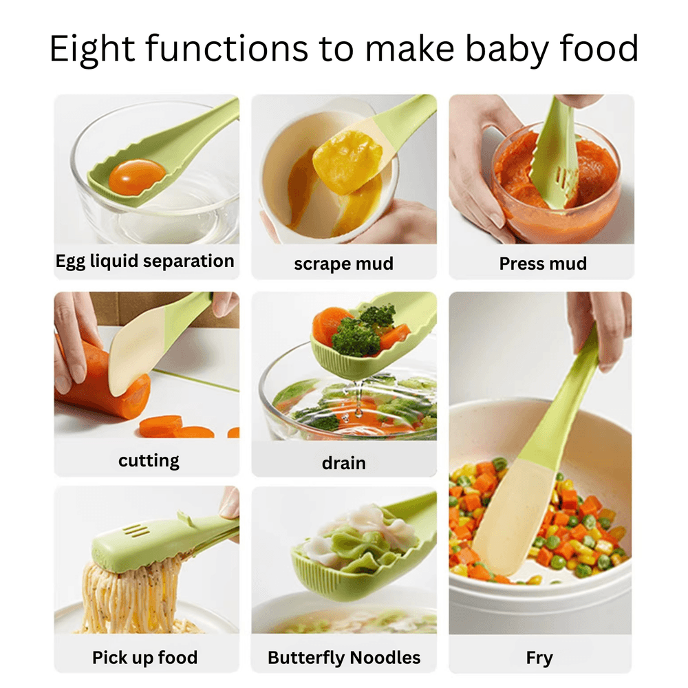 Babycare - Silicone Spatula, Multi-functional Stir-fry Spatula 1 Pcs - Green