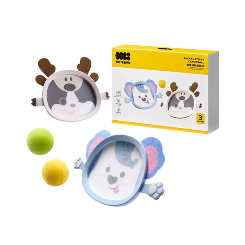 Babycare - Animal Sticky Catch Ball Set - Multicolor