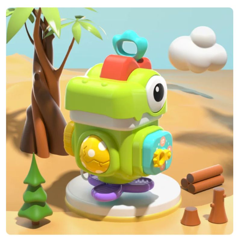 Babycare - Dinosaur Busy Cube Sensory Montessori Toy - Green