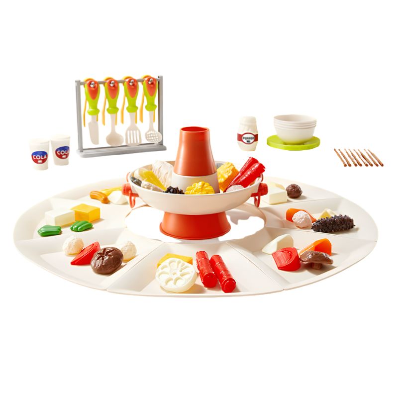 Babycare - Hot Pot Pretend Play Toy & Vegetable Cutting Toy - 73 Pcs