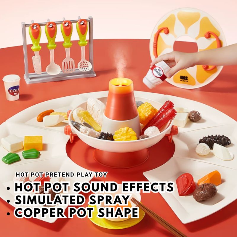 Babycare - Hot Pot Pretend Play Toy & Vegetable Cutting Toy - 73 Pcs