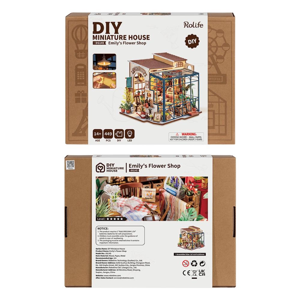Rolife - DIY Miniature House Emily's Flower Shop - 449 Pc Set